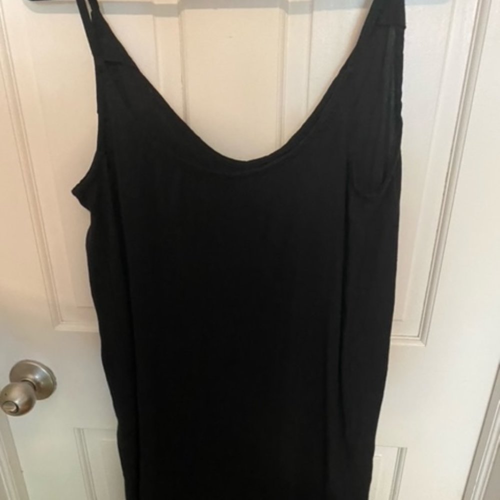 Black Midi Dress with Scoop Neck